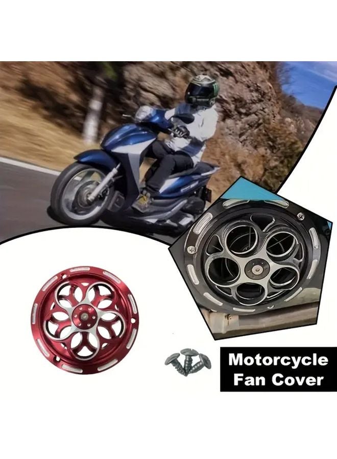 Blue Motorcycle Engine Radiator Guard Fan Cover Heavy Duty Metal Construction Rear Mount - Image 1